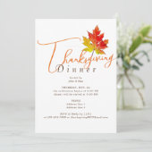 Maple Leaf Minimal Herfst Thanksgiving Dinner Feas Kaart (Staand voorkant)