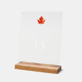 Maple Leaf Modern Elegant Script Trouwtafel No. Acryl Bord (Hoek)