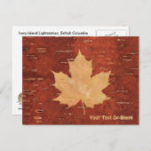 Maple Leaf on Inner Birch Bark Briefkaart (Voorkant / Achterkant)