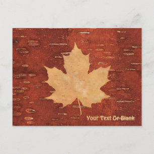 Maple Leaf on Inner Birch Bark Briefkaart