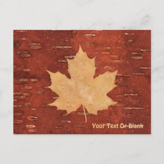 Maple Leaf on Inner Birch Bark Briefkaart (Voorkant)