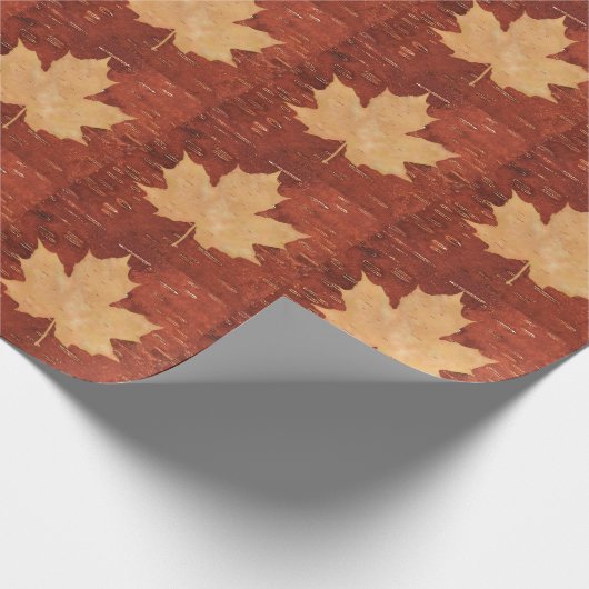 Maple Leaf on Inner Birch Bark Cadeaupapier (Hoek)