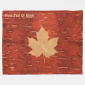 Maple Leaf on Inner Birch Bark Fleece Deken (Voorkant (Horizontaal))