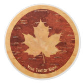 Maple Leaf on Inner Birch Bark Keramische Knop (Voorkant)
