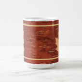 Maple Leaf on Inner Birch Bark Koffiemok (Center)