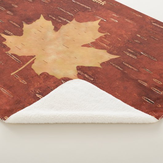 Maple Leaf on Inner Birch Bark Sherpa Deken (3/4)
