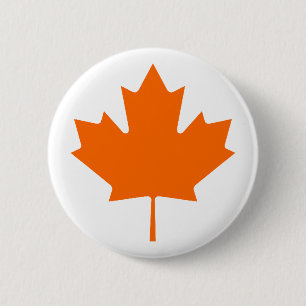 Maple Leaf OrangeBrTransp The MUSEUM Zazzle Gifts Ronde Button 5,7 Cm