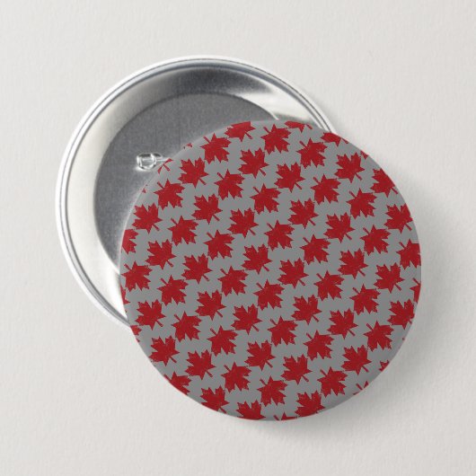 Maple Leaf Pattern Ronde Button 7,6 Cm (Voorkant /achterkant)