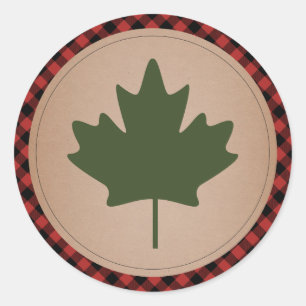 Maple Leaf Plaid Sticker