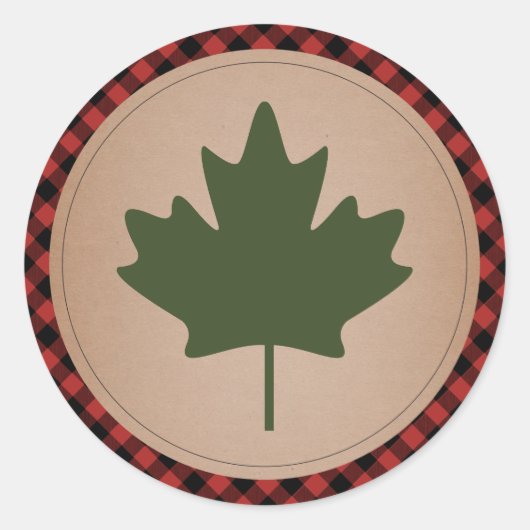 Maple Leaf Plaid Sticker (Voorkant)