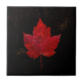 Maple Leaf Red Black Gold Country Herfst Texture Tegeltje (Voorkant)