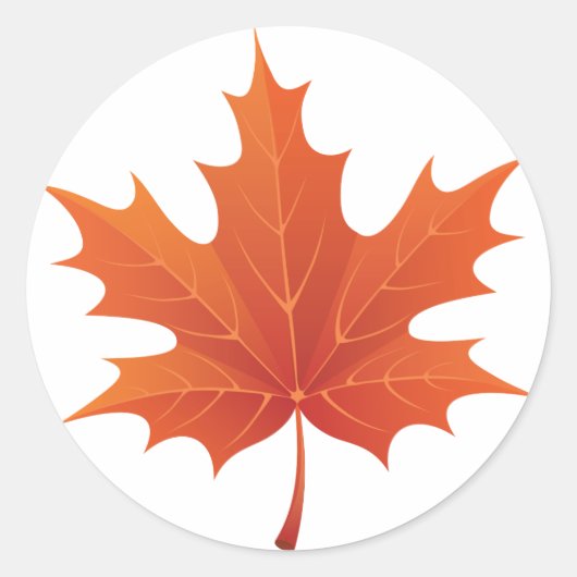 Maple Leaf Ronde Sticker (Voorkant)
