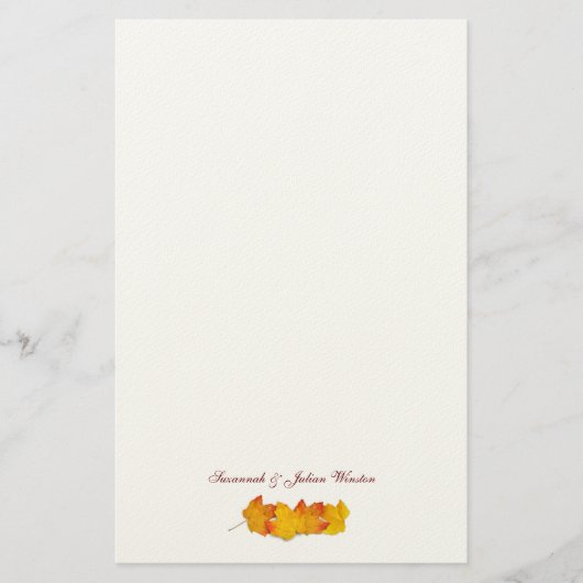 Maple Leaf Signature Herfst Thema Schrijfpapier Briefpapier (Voorkant)