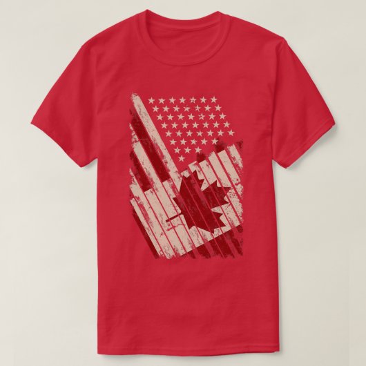 Maple Leaf US Flag Canada T-shirt (Design voorkant)