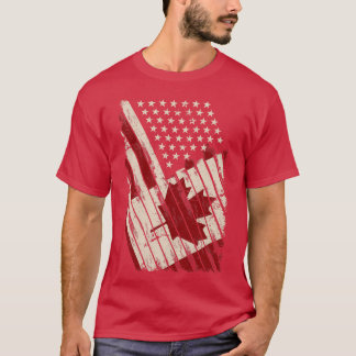 Maple Leaf US Flag Canada T-shirt