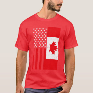Maple Leaf USA Canadese vlag Amerikaanse vriendsch T-shirt