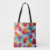 Maple Leaf Waterverf Design Bag Draagtas (Voorkant)