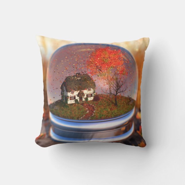 Maple Leaf Wereldbol Pillow Kussen (Voorkant)