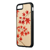Maple Leaves Carved Wood iPhone Hoesje (Links)