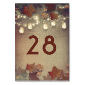 Maple Leaves en Mason Jar Lights Rustieke Herfst Kaart (Achterkant)