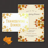 maple leaves& musrooms - Thanksgiving invitation