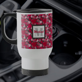 Maple Leaves on a Charcoal Background Travel Mug Reisbeker