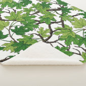 Maple leaves on white sherpa deken (3/4)