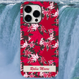 Maple Leaves op een Koolse achtergrond Case-Mate iPhone 14 Pro Max Hoesje