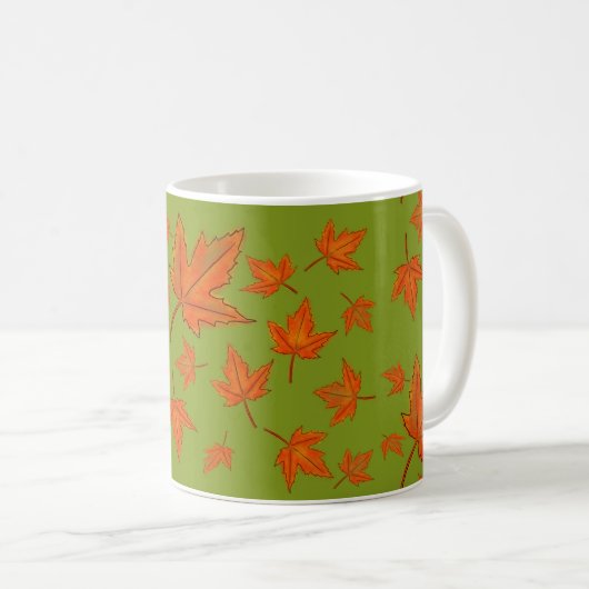 Maple Leaves Pattern Koffiemok (Voorkant rechts)