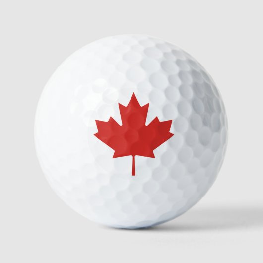 Maple Pride Golf Ball: Helder Red Leaf Design Golfballen (Voorkant)