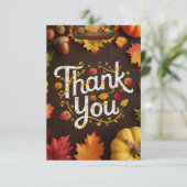 Maple Rustic Autumn Herfst Bedankkaart (Staand voorkant)