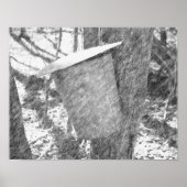 Maple Sap Bucket met Tree Black Pencil Art Poster (Voorkant)