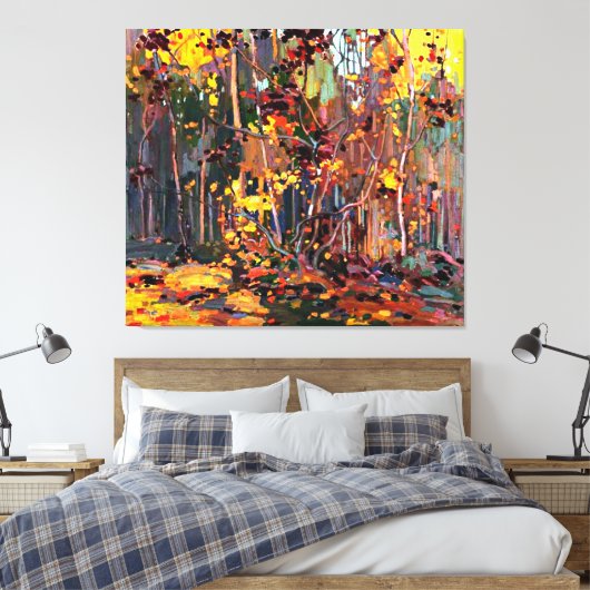 Maple Saplings, beroemd schilderij van Tom Thomson Canvas Afdruk (Insitu (Slaapkamer))