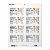 Maple stroop blad voeding feiten verzendlabel (Full Sheet)