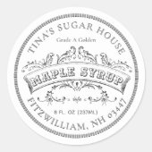 Maple stroop ouderwets scroll wit label (Voorkant)