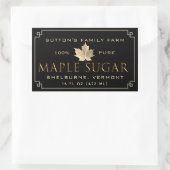 Maple Sugar Zwart & Gouden Rand Rechthoekig Label (Tas)