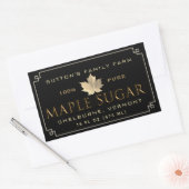 Maple Sugar Zwart & Gouden Rand Rechthoekig Label (Envelop)