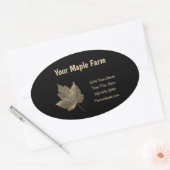 Maple Syrup Boerderij Beige Black Country Rustic Ovale Sticker (Envelop)