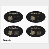Maple Syrup Boerderij Beige Black Country Rustic Ovale Sticker (Vel)