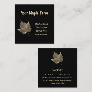 Maple Syrup Boerderij Beige Black Country Rustic Vierkante Visitekaartje