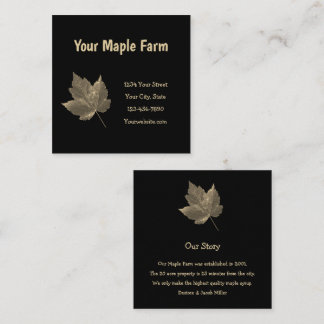 Maple Syrup Boerderij Beige Black Country Rustic Vierkante Visitekaartje