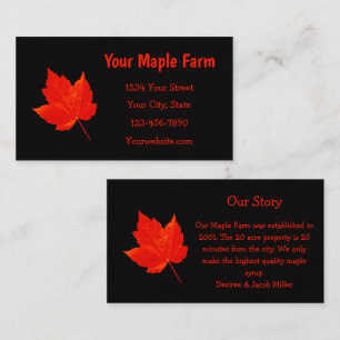 Maple Syrup Boerderij Red Black Land Rustic Visitekaartje