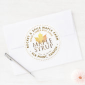Maple Syrup Label Autumn Maple Leaf Gold Text (Envelop)