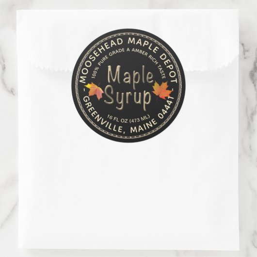 Maple Syrup Label Autumn Maple vertrekt met rand (Tas)