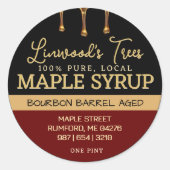 Maple Syrup Label met Drives op zwart en rood (Voorkant)