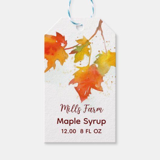 Maple Syrup Label op flesje verkoopt niet meer Cadeaulabel (Voorkant)