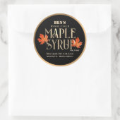 Maple Syrup Label Zwart en Goud met Oranje Leaf (Tas)