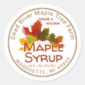 Maple Syrup Maple Leaf Trio Editable Label (Voorkant)