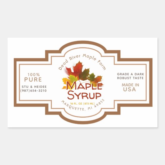 Maple Syrup Maple Leaf Trio Old Style Label (Voorkant)