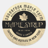 MAPLE SYRUP NOM D'ÉTAT ÉTIQUETTE OR & NOIR (Devant)